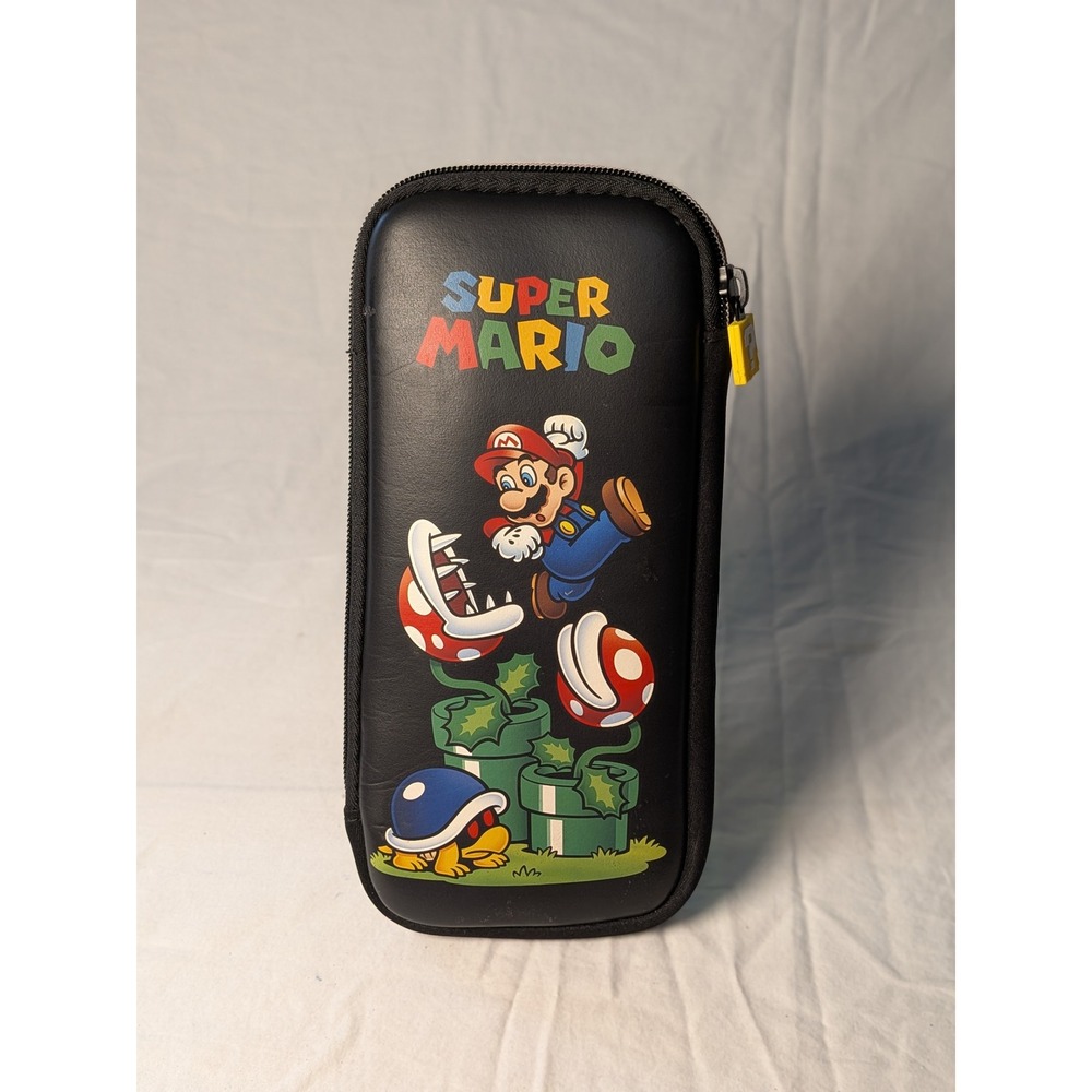 Nintendo Super Mario Bros Black Hard‎ Shell Travel Case Pouch 2019 10 Inch